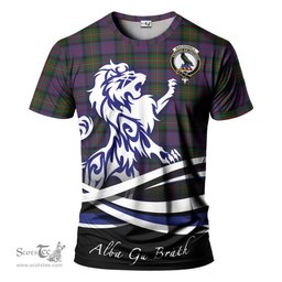 ScotsTee Shop Scottish MacDonell of Glengarry Clan Crest Tartan T Shirt Alba Gu Brath Regal Lion Emblem