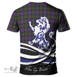 ScotsTee Shop Scottish MacDonell of Glengarry Clan Crest Tartan T Shirt Alba Gu Brath Regal Lion Emblem