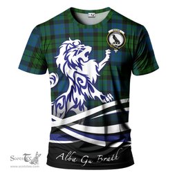 ScotsTee Shop Scottish MacKie Clan Crest Tartan T Shirt Alba Gu Brath Regal Lion Emblem