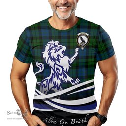 ScotsTee Shop Scottish MacKie Clan Crest Tartan T Shirt Alba Gu Brath Regal Lion Emblem