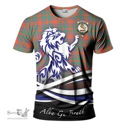 ScotsTee Shop Scottish MacIntosh Ancient Clan Crest Tartan T Shirt Alba Gu Brath Regal Lion Emblem