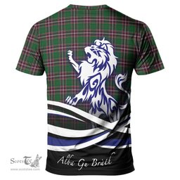 ScotsTee Shop Scottish MacFarlane Hunting Clan Crest Tartan T Shirt Alba Gu Brath Regal Lion Emblem