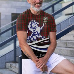 ScotsTee Shop Scottish MacKinnon Clan Crest Tartan T Shirt Alba Gu Brath Regal Lion Emblem