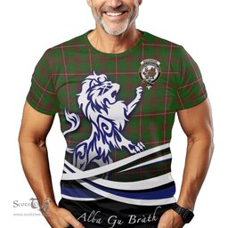 ScotsTee Shop Scottish MacKinnon Hunting Modern Clan Crest Tartan T Shirt Alba Gu Brath Regal Lion Emblem