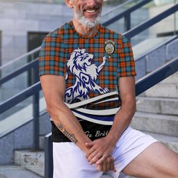 ScotsTee Shop Scottish MacLachlan Ancient Clan Crest Tartan T Shirt Alba Gu Brath Regal Lion Emblem