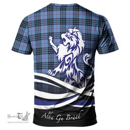 ScotsTee Shop Scottish MacKay Blue Clan Crest Tartan T Shirt Alba Gu Brath Regal Lion Emblem