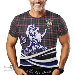 ScotsTee Shop Scottish MacFarlane Hunting Modern Clan Crest Tartan T Shirt Alba Gu Brath Regal Lion Emblem