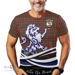 ScotsTee Shop Scottish MacIntosh Hunting Weathered Clan Crest Tartan T Shirt Alba Gu Brath Regal Lion Emblem
