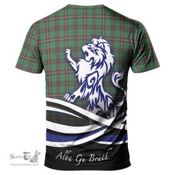 ScotsTee Shop Scottish MacKinnon Hunting Ancient Clan Crest Tartan T Shirt Alba Gu Brath Regal Lion Emblem