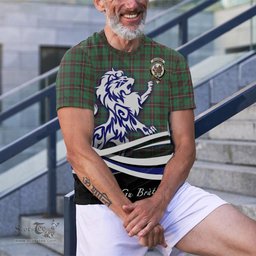 ScotsTee Shop Scottish MacKinnon Hunting Ancient Clan Crest Tartan T Shirt Alba Gu Brath Regal Lion Emblem