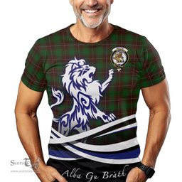 ScotsTee Shop Scottish MacFie Hunting Clan Crest Tartan T Shirt Alba Gu Brath Regal Lion Emblem