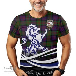 ScotsTee Shop Scottish MacDonald Clan Crest Tartan T Shirt Alba Gu Brath Regal Lion Emblem