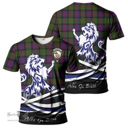 ScotsTee Shop Scottish MacDonald Clan Crest Tartan T Shirt Alba Gu Brath Regal Lion Emblem