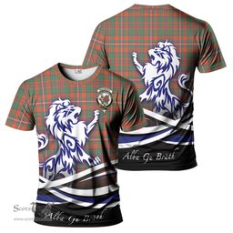 ScotsTee Shop Scottish MacKinnon Ancient Clan Crest Tartan T Shirt Alba Gu Brath Regal Lion Emblem