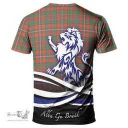 ScotsTee Shop Scottish MacKinnon Ancient Clan Crest Tartan T Shirt Alba Gu Brath Regal Lion Emblem