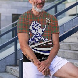 ScotsTee Shop Scottish MacKinnon Ancient Clan Crest Tartan T Shirt Alba Gu Brath Regal Lion Emblem