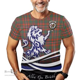 ScotsTee Shop Scottish MacKinnon Ancient Clan Crest Tartan T Shirt Alba Gu Brath Regal Lion Emblem