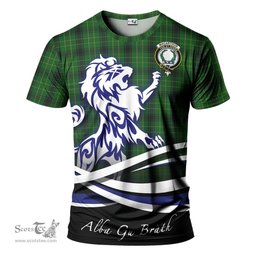 ScotsTee Shop Scottish MacArthur Highland Clan Crest Tartan T Shirt Alba Gu Brath Regal Lion Emblem