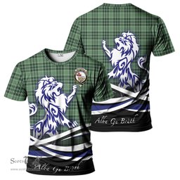 ScotsTee Shop Scottish MacDonald Lord of the Isles Hunting Clan Crest Tartan T Shirt Alba Gu Brath Regal Lion Emblem