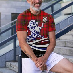ScotsTee Shop Scottish MacDougall Modern Clan Crest Tartan T Shirt Alba Gu Brath Regal Lion Emblem