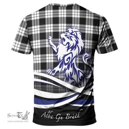 ScotsTee Shop Scottish MacFarlane Black White Clan Crest Tartan T Shirt Alba Gu Brath Regal Lion Emblem