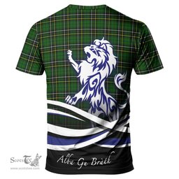 ScotsTee Shop Scottish MacAlpin Modern Clan Crest Tartan T Shirt Alba Gu Brath Regal Lion Emblem