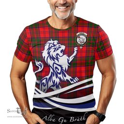 ScotsTee Shop Scottish Heron Clan Crest Tartan T Shirt Alba Gu Brath Regal Lion Emblem