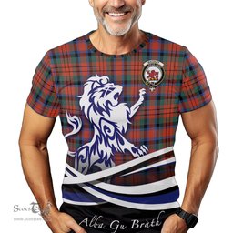 ScotsTee Shop Scottish MacDuff Ancient Clan Crest Tartan T Shirt Alba Gu Brath Regal Lion Emblem