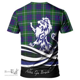 ScotsTee Shop Scottish MacIntyre Hunting Modern Clan Crest Tartan T Shirt Alba Gu Brath Regal Lion Emblem