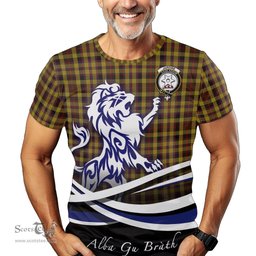 ScotsTee Shop Scottish Jardine Clan Crest Tartan T Shirt Alba Gu Brath Regal Lion Emblem