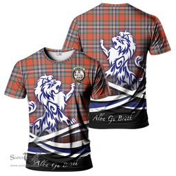 ScotsTee Shop Scottish MacFarlane Ancient Clan Crest Tartan T Shirt Alba Gu Brath Regal Lion Emblem