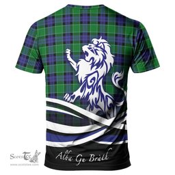 ScotsTee Shop Scottish Graham of Menteith Modern Clan Crest Tartan T Shirt Alba Gu Brath Regal Lion Emblem