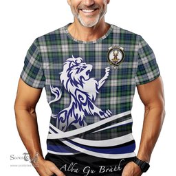 ScotsTee Shop Scottish Gordon Dress Ancient Clan Crest Tartan T Shirt Alba Gu Brath Regal Lion Emblem
