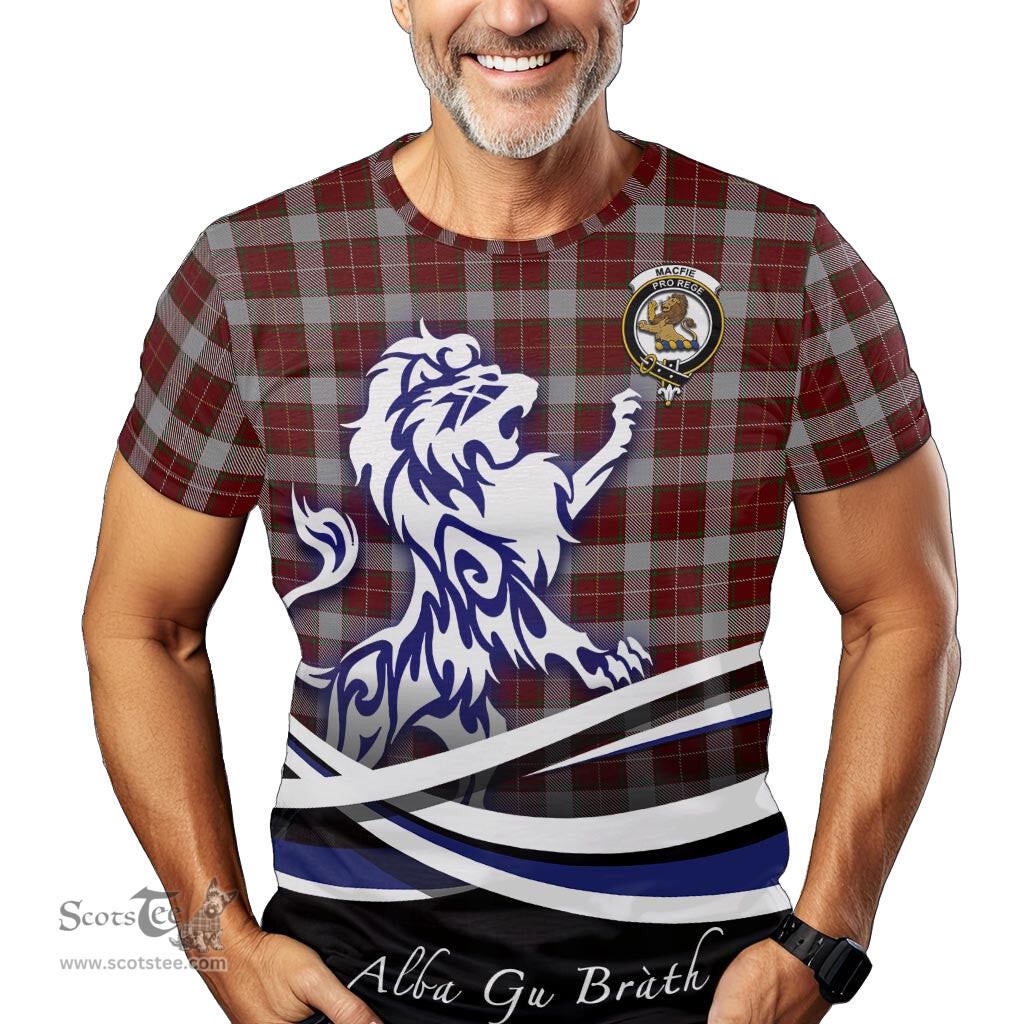 ScotsTee Shop Scottish MacFie Dress Clan Crest Tartan T Shirt Alba Gu Brath Regal Lion Emblem