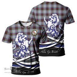 ScotsTee Shop Scottish MacDonald Dress Ancient Clan Crest Tartan T Shirt Alba Gu Brath Regal Lion Emblem