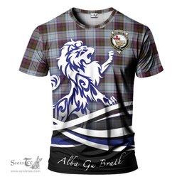 ScotsTee Shop Scottish MacDonald Dress Ancient Clan Crest Tartan T Shirt Alba Gu Brath Regal Lion Emblem