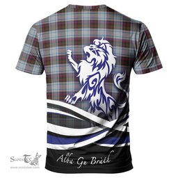 ScotsTee Shop Scottish MacDonald Dress Ancient Clan Crest Tartan T Shirt Alba Gu Brath Regal Lion Emblem