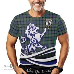 ScotsTee Shop Scottish MacDonell of Glengarry Ancient Clan Crest Tartan T Shirt Alba Gu Brath Regal Lion Emblem