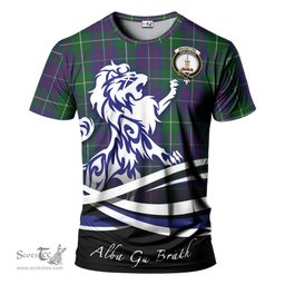 ScotsTee Shop Scottish MacIntyre Inglis Clan Crest Tartan T Shirt Alba Gu Brath Regal Lion Emblem