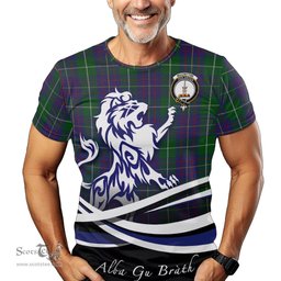 ScotsTee Shop Scottish MacIntyre Inglis Clan Crest Tartan T Shirt Alba Gu Brath Regal Lion Emblem