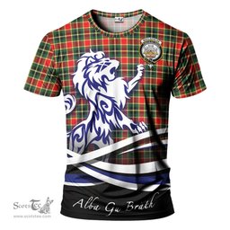ScotsTee Shop Scottish MacLachlan Hunting Modern Clan Crest Tartan T Shirt Alba Gu Brath Regal Lion Emblem
