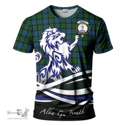 ScotsTee Shop Scottish MacKay Modern Clan Crest Tartan T Shirt Alba Gu Brath Regal Lion Emblem