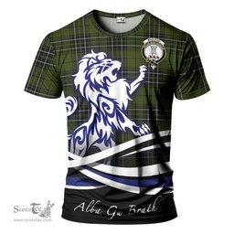 ScotsTee Shop Scottish MacLean Hunting Clan Crest Tartan T Shirt Alba Gu Brath Regal Lion Emblem