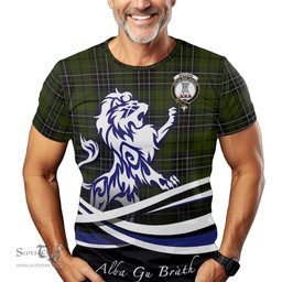 ScotsTee Shop Scottish MacLean Hunting Clan Crest Tartan T Shirt Alba Gu Brath Regal Lion Emblem