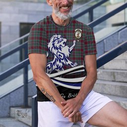ScotsTee Shop Scottish Spens (Spence) Clan Crest Tartan T Shirt Alba Gu Brath Regal Lion Emblem