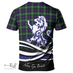ScotsTee Shop Scottish Sutherland Modern Clan Crest Tartan T Shirt Alba Gu Brath Regal Lion Emblem