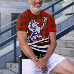 ScotsTee Shop Scottish Maxwell Modern Clan Crest Tartan T Shirt Alba Gu Brath Regal Lion Emblem