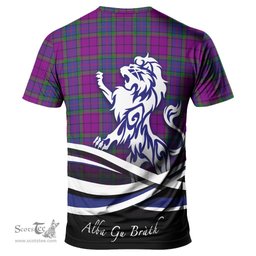 ScotsTee Shop Scottish Wardlaw Modern Clan Crest Tartan T Shirt Alba Gu Brath Regal Lion Emblem