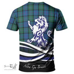ScotsTee Shop Scottish MacThomas Clan Crest Tartan T Shirt Alba Gu Brath Regal Lion Emblem