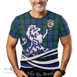 ScotsTee Shop Scottish MacThomas Clan Crest Tartan T Shirt Alba Gu Brath Regal Lion Emblem